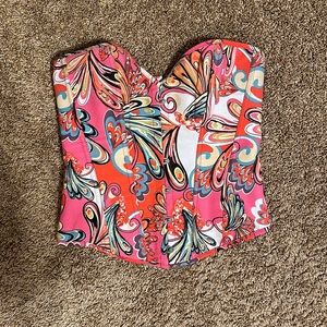 Alivila Adjustable Patterned Corset Top